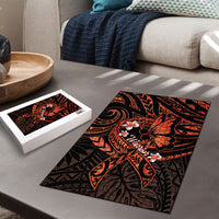 Polynesia Leukemia Awareness Month Puzzle Warrior Butterfly Polynesian Orange Ribbon LT14 - Polynesian Pride