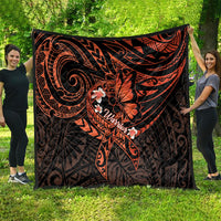 Polynesia Leukemia Awareness Month Quilt Warrior Butterfly Polynesian Orange Ribbon LT14 - Polynesian Pride