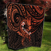 Polynesia Leukemia Awareness Month Quilt Warrior Butterfly Polynesian Orange Ribbon LT14 - Polynesian Pride