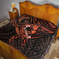 Polynesia Leukemia Awareness Month Quilt Warrior Butterfly Polynesian Orange Ribbon LT14 - Polynesian Pride