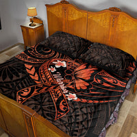 Polynesia Leukemia Awareness Month Quilt Bed Set Warrior Butterfly Polynesian Orange Ribbon LT14 - Polynesian Pride