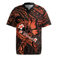 Polynesia Leukemia Awareness Month Rugby Jersey Warrior Butterfly Polynesian Orange Ribbon LT14 Orange - Polynesian Pride