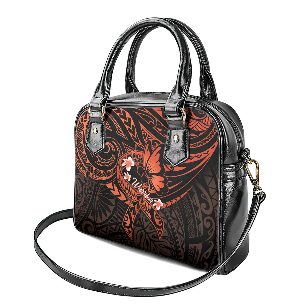 Polynesia Leukemia Awareness Month Shoulder Handbag Warrior Butterfly Polynesian Orange Ribbon LT14 - Polynesian Pride