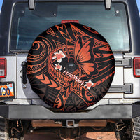 Polynesia Leukemia Awareness Month Spare Tire Cover Warrior Butterfly Polynesian Orange Ribbon LT14 Orange - Polynesian Pride