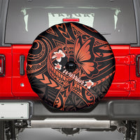 Polynesia Leukemia Awareness Month Spare Tire Cover Warrior Butterfly Polynesian Orange Ribbon LT14 - Polynesian Pride