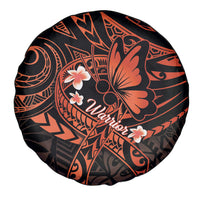 Polynesia Leukemia Awareness Month Spare Tire Cover Warrior Butterfly Polynesian Orange Ribbon LT14 - Polynesian Pride