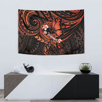 Polynesia Leukemia Awareness Month Tapestry Warrior Butterfly Polynesian Orange Ribbon LT14 - Polynesian Pride