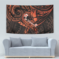 Polynesia Leukemia Awareness Month Tapestry Warrior Butterfly Polynesian Orange Ribbon LT14 - Polynesian Pride