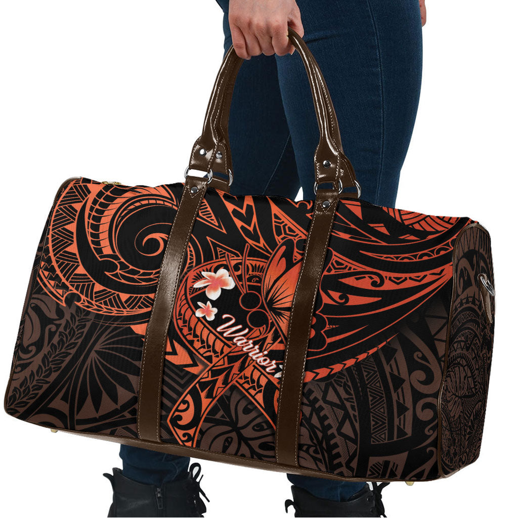 Polynesia Leukemia Awareness Month Travel Bag Warrior Butterfly Polynesian Orange Ribbon LT14 - Polynesian Pride