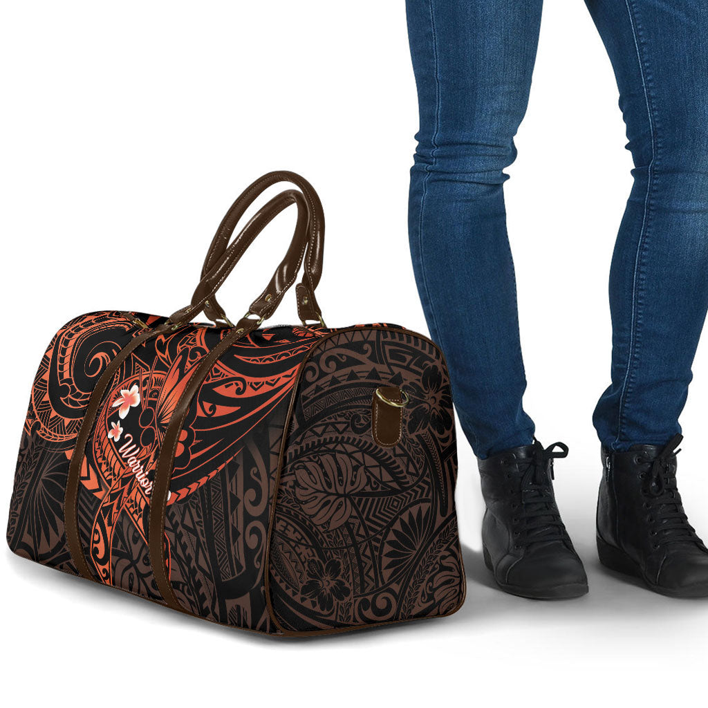Polynesia Leukemia Awareness Month Travel Bag Warrior Butterfly Polynesian Orange Ribbon LT14 - Polynesian Pride