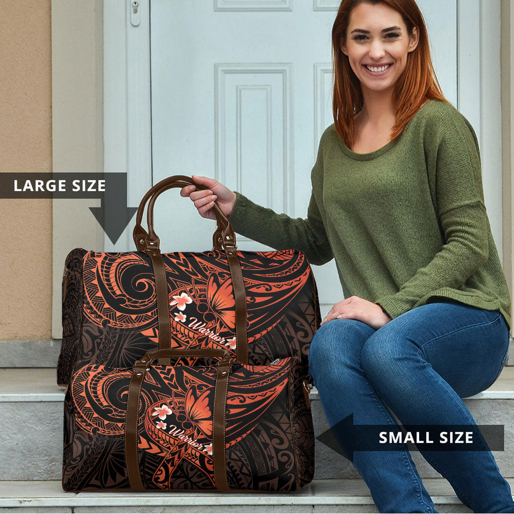 Polynesia Leukemia Awareness Month Travel Bag Warrior Butterfly Polynesian Orange Ribbon LT14 - Polynesian Pride