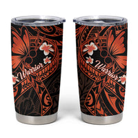 Polynesia Leukemia Awareness Month Tumbler Cup Warrior Butterfly Polynesian Orange Ribbon LT14 Orange - Polynesian Pride