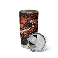 Polynesia Leukemia Awareness Month Tumbler Cup Warrior Butterfly Polynesian Orange Ribbon LT14 - Polynesian Pride