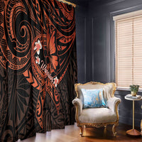 Polynesia Leukemia Awareness Month Window Curtain Warrior Butterfly Polynesian Orange Ribbon LT14 - Polynesian Pride