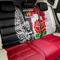 New Zealand And England Rugby Back Car Seat Cover 2023 World Cup All Black Combine Red Roses LT14 - Polynesian Pride