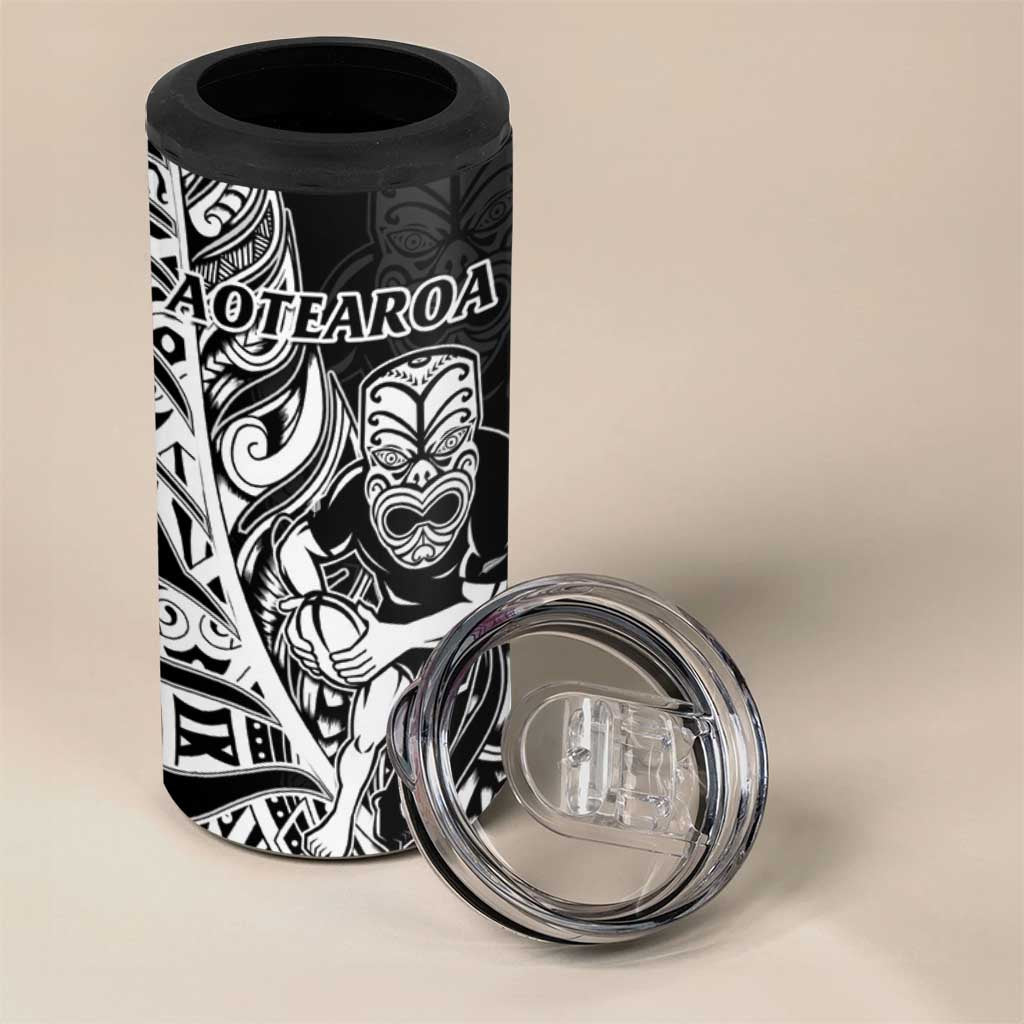 New Zealand And England Rugby 4 in 1 Can Cooler Tumbler World Cup All Black Combine Red Roses LT14 - Polynesian Pride