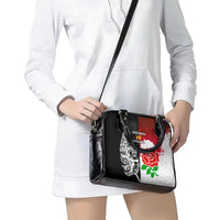 New Zealand And England Rugby Shoulder Handbag 2023 World Cup All Black Combine Red Roses LT14 - Polynesian Pride