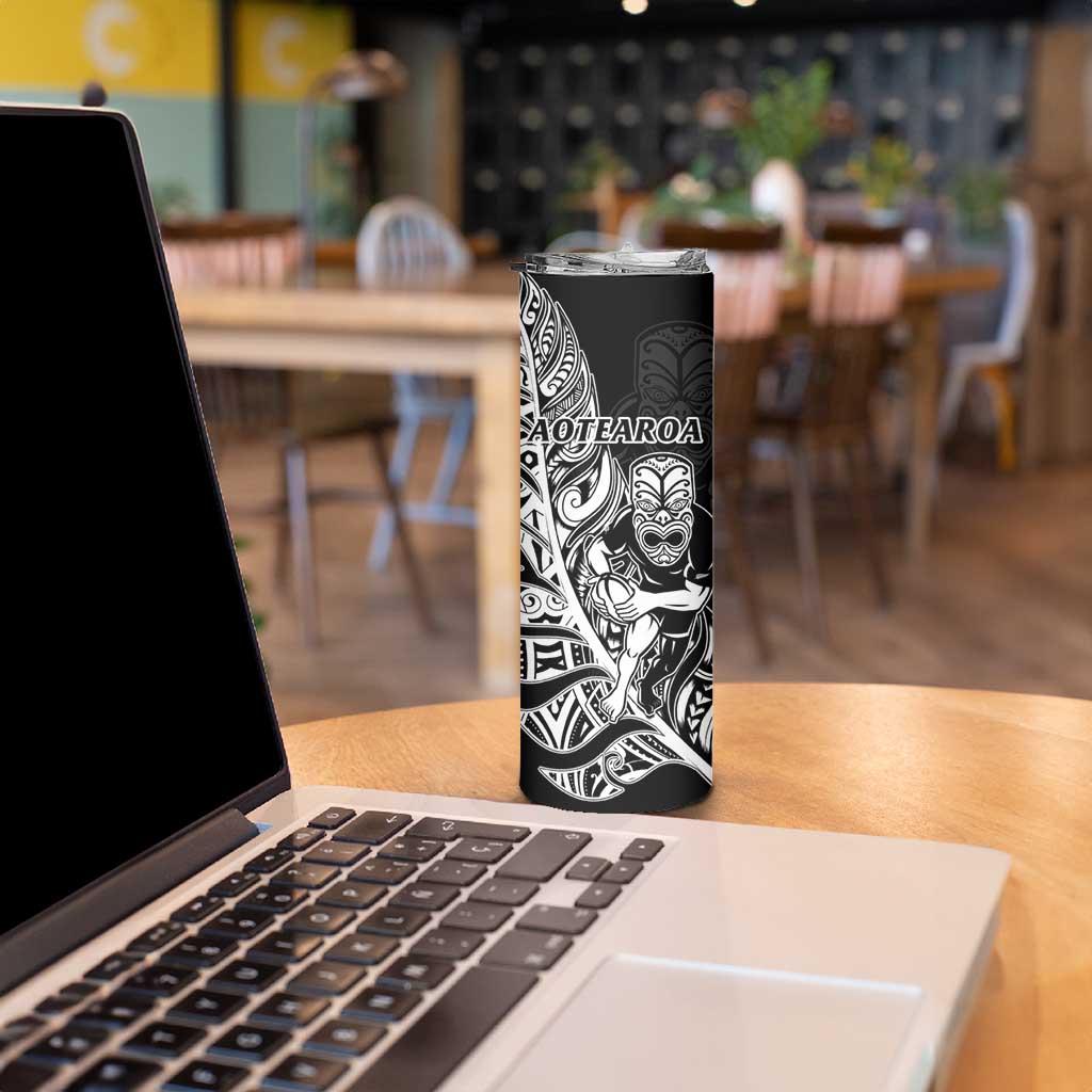 New Zealand And England Rugby Skinny Tumbler World Cup All Black Combine Red Roses LT14 - Polynesian Pride
