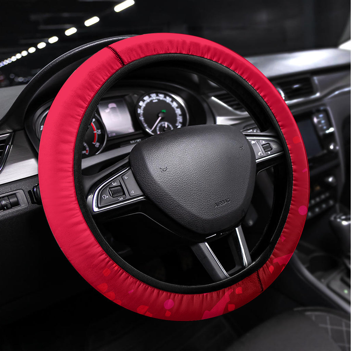 New Zealand And England Rugby Steering Wheel Cover 2023 World Cup All Black Combine Red Roses LT14 Universal Fit Black - Polynesian Pride