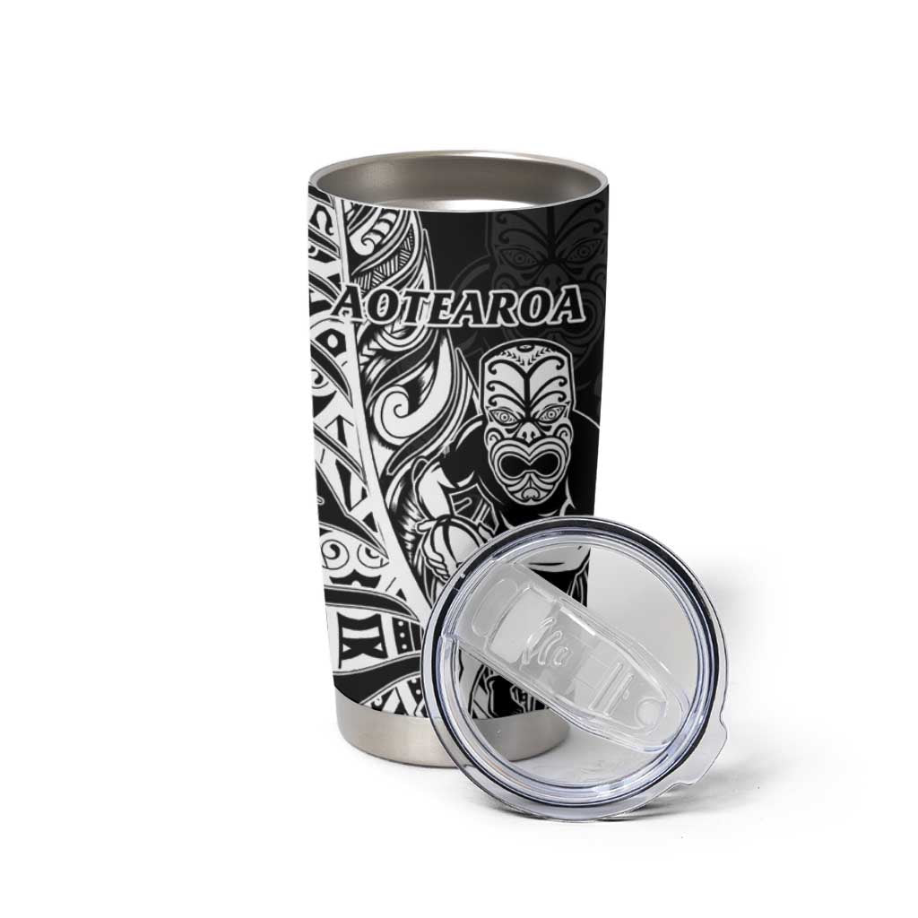 New Zealand And England Rugby Tumbler Cup World Cup All Black Combine Red Roses LT14 - Polynesian Pride