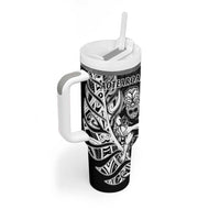 New Zealand And England Rugby Tumbler With Handle World Cup All Black Combine Red Roses LT14 - Polynesian Pride