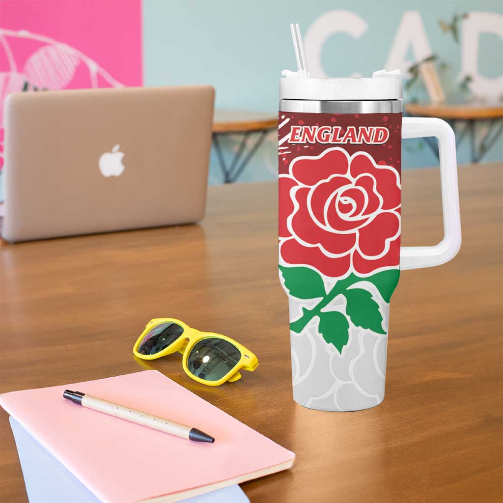 New Zealand And England Rugby Tumbler With Handle World Cup All Black Combine Red Roses LT14 - Polynesian Pride