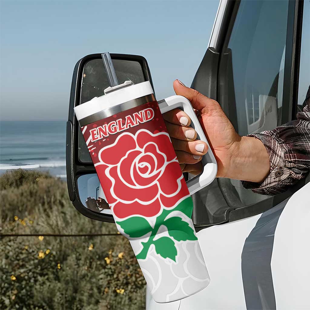 New Zealand And England Rugby Tumbler With Handle World Cup All Black Combine Red Roses LT14 - Polynesian Pride