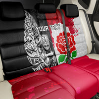 Custom New Zealand And England Rugby Back Car Seat Cover 2023 World Cup All Black Combine Red Roses LT14 - Polynesian Pride