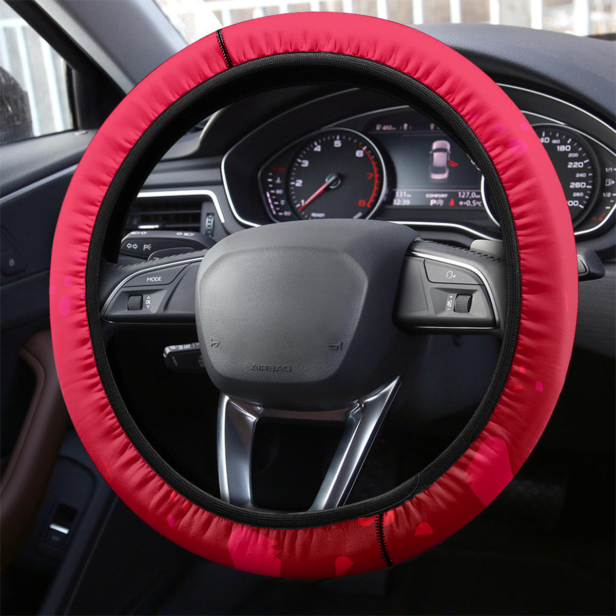 New Zealand And England Rugby Steering Wheel Cover 2023 World Cup All Black Combine Red Roses LT14 - Polynesian Pride