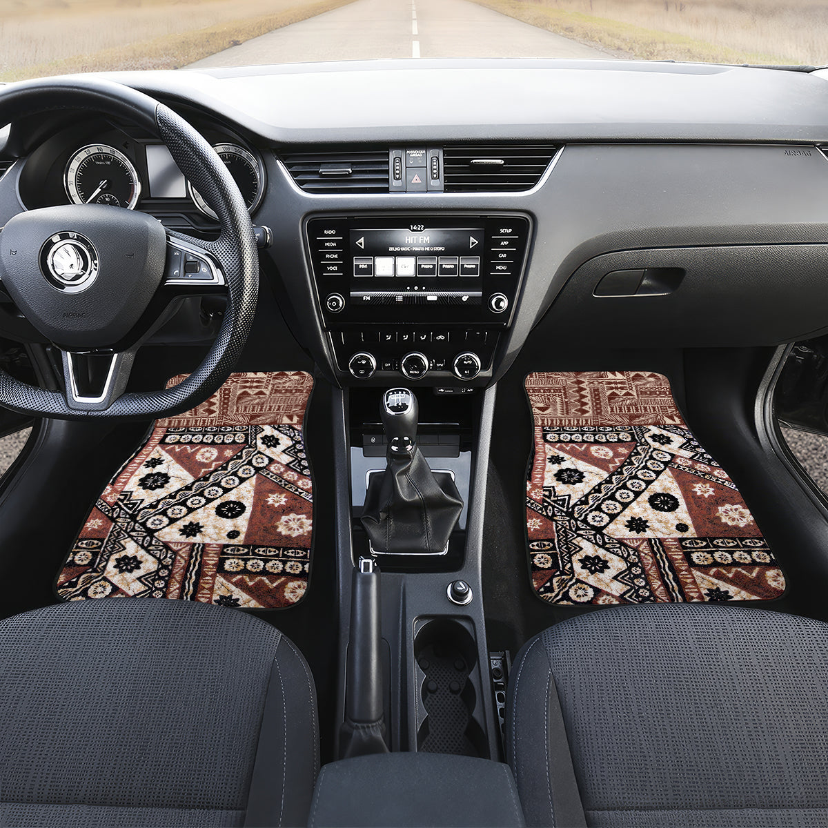 Bula Fiji Car Mats Unique Masi Tapa Pattern LT14