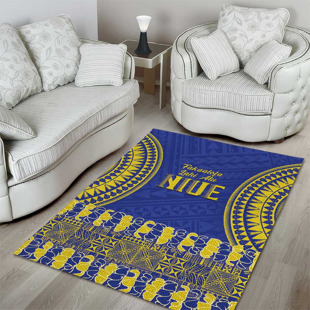 Fakaalofa Lahi Atu Niue Area Rug Siapo Pattern With Puakenikeni