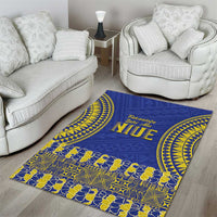 Fakaalofa Lahi Atu Niue Area Rug Siapo Pattern With Puakenikeni