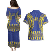 Fakaalofa Lahi Atu Niue Couples Matching Puletasi and Hawaiian Shirt Siapo Pattern With Puakenikeni LT14 - Polynesian Pride