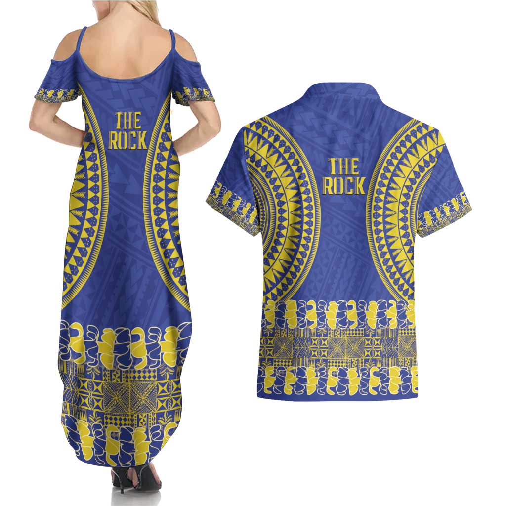 Fakaalofa Lahi Atu Niue Couples Matching Summer Maxi Dress and Hawaiian Shirt Siapo Pattern With Puakenikeni LT14 - Polynesian Pride