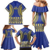 Fakaalofa Lahi Atu Niue Family Matching Mermaid Dress and Hawaiian Shirt Siapo Pattern With Puakenikeni LT14 - Polynesian Pride