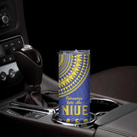 Fakaalofa Lahi Atu Niue Skinny Tumbler Siapo Pattern With Puakenikeni LT14 - Polynesian Pride