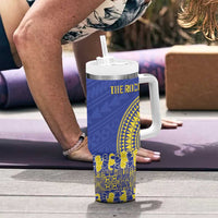 Fakaalofa Lahi Atu Niue Tumbler With Handle Siapo Pattern With Puakenikeni