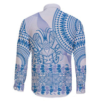 Niue Language Week Family Matching Summer Maxi Dress and Hawaiian Shirt The Rock Coconut Crab - Siapo Blue Pastel LT14 - Polynesian Pride
