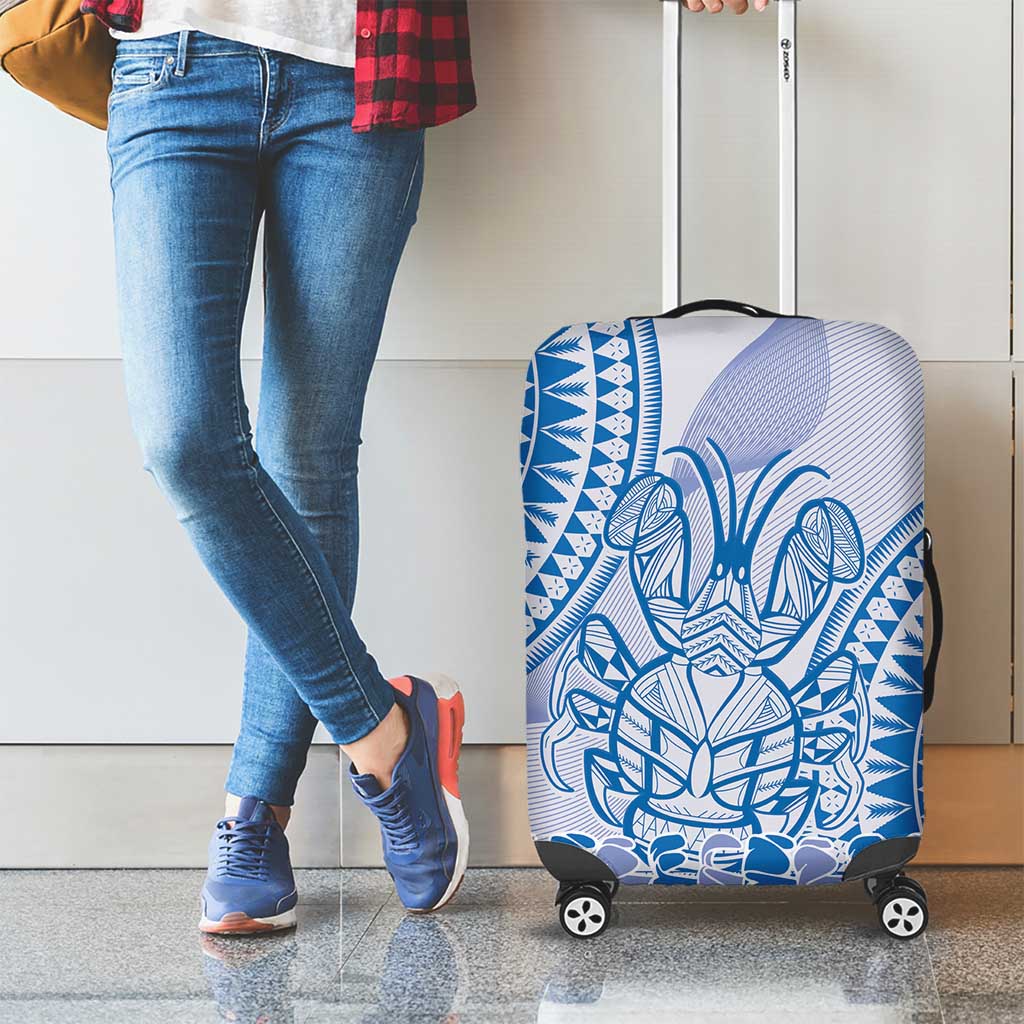 Niue Language Week Luggage Cover The Rock Coconut Crab - Siapo Blue Pastel