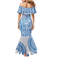 Niue Language Week Mermaid Dress The Rock Coconut Crab - Siapo Blue Pastel