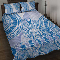 Niue Language Week Quilt Bed Set The Rock Coconut Crab - Siapo Blue Pastel