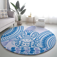 Niue Language Week Round Carpet The Rock Coconut Crab - Siapo Blue Pastel