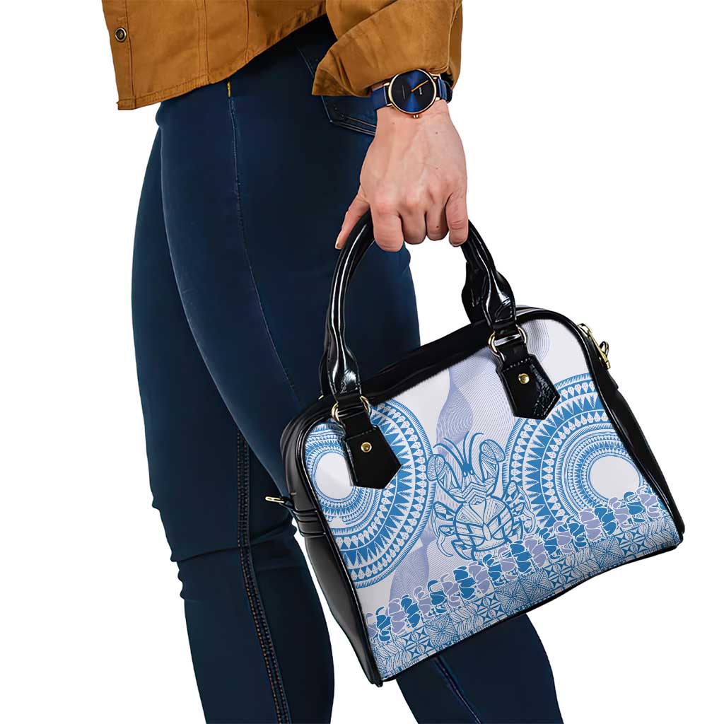 Niue Language Week Shoulder Handbag The Rock Coconut Crab - Siapo Blue Pastel