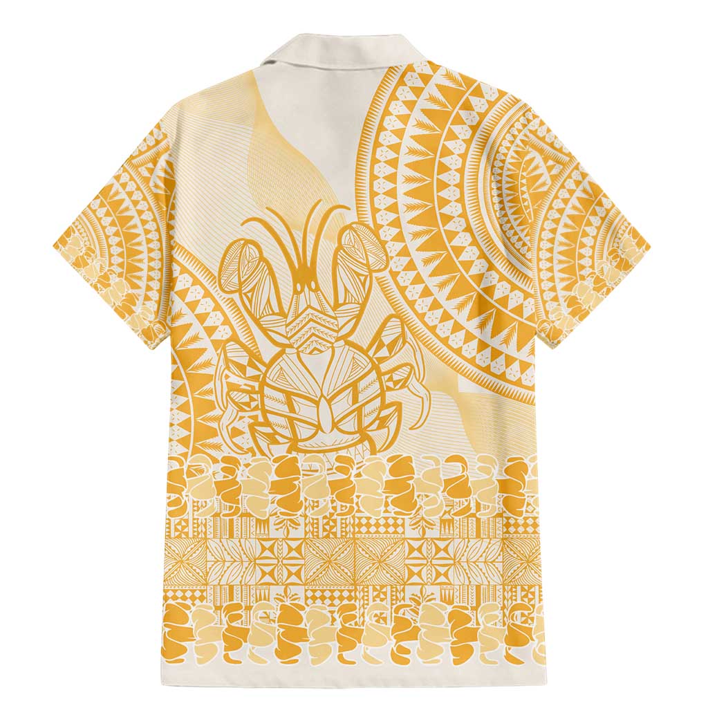 Niue Language Week Family Matching Mermaid Dress and Hawaiian Shirt The Rock Coconut Crab - Siapo Gold Pastel LT14 - Polynesian Pride