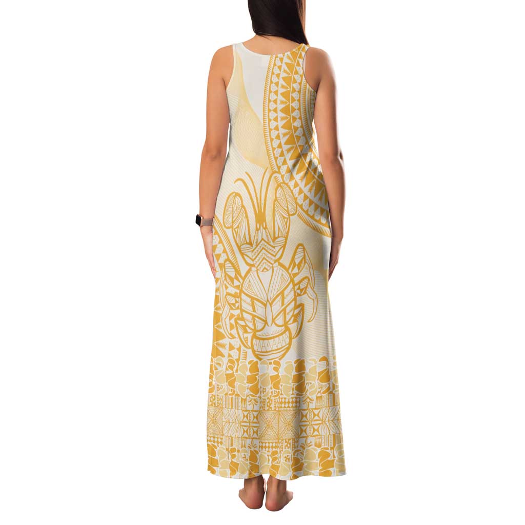 Niue Language Week Family Matching Tank Maxi Dress and Hawaiian Shirt The Rock Coconut Crab - Siapo Gold Pastel LT14 - Polynesian Pride