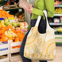 Niue Language Week Grocery Bag The Rock Coconut Crab - Siapo Gold Pastel