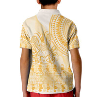 Niue Language Week Kid Polo Shirt The Rock Coconut Crab - Siapo Gold Pastel