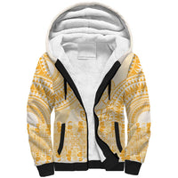 Niue Language Week Sherpa Hoodie The Rock Coconut Crab - Siapo Gold Pastel LT14 Unisex Gold - Polynesian Pride