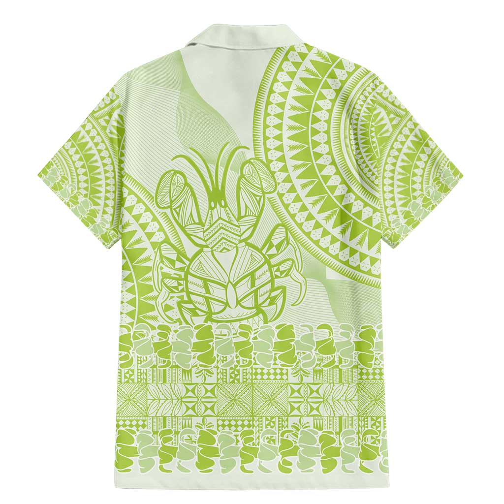 Lime Green Niue Language Week Family Matching Mermaid Dress and Hawaiian Shirt The Rock Coconut Crab - Siapo Pattern LT14 - Polynesian Pride
