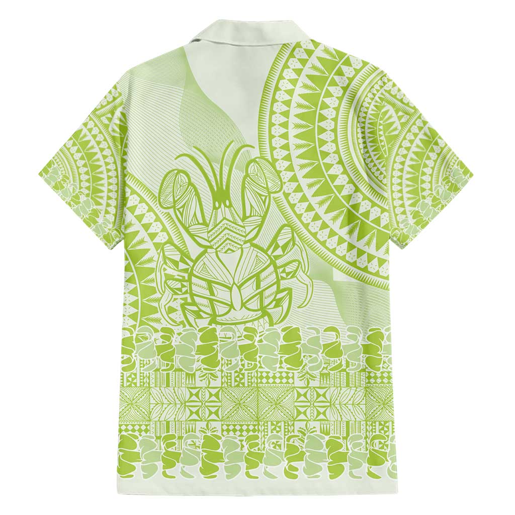 Lime Green Niue Language Week Hawaiian Shirt The Rock Coconut Crab - Siapo Pattern LT14 - Polynesian Pride